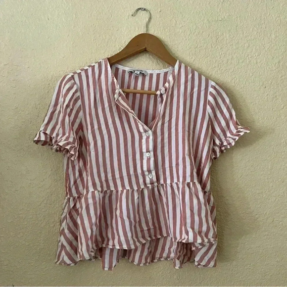 Madewell striped peplum top size small - Picture 2 of 5